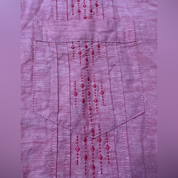 Cubavera Men's Pink Short Sleeve Button Down Shirt - Picture 12 of 15